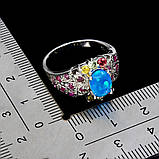 Каблучка. Натуральний опал, рубін і турмалін. Срібло 925., фото 2