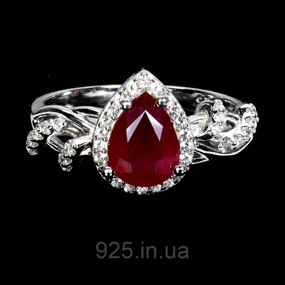 Каблучка. Натуральний рубін. Срібло 925., фото 1