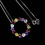 Підвіска. Натуральний аметист, гранат, перидот, гранат родоліт і топаз. Срібло 925., фото 3