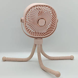 Вентилятор USB акумуляторний «Восьминіг» на гнучкому штативі тринога 22 см — портативний, міні, різних кольорів