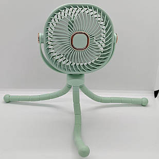 Вентилятор USB акумуляторний «Восьминіг» на гнучкому штативі тринога 22 см — портативний, міні, різних кольорів