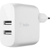 Зарядний пристрій мережевий Belkin 24Вт 2хUSB-A, кабель USB-A > Lightning, 1м, білий Baumar - Порадуй Себе