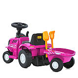 Дитяча каталка Трактор M 6153B-8 з причепом, фото 4