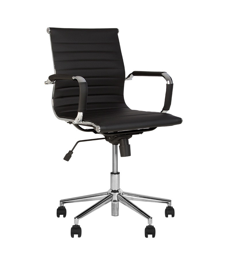 Крісло офісне Slim LB tilt CHR64 екошкіра eсо-30 чорна (Новий Стиль ТМ)