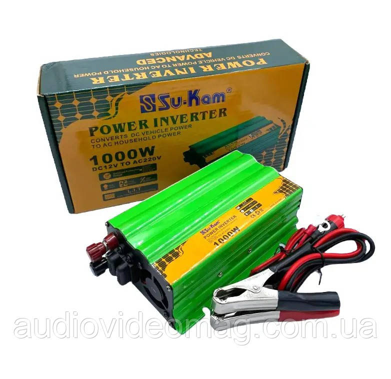 Інвертор 1000W (Номінальна потужність 500 Вт) 12V-220V, фото 1