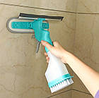 Універсальна щітка для прибирання будинку 4 в 1 — для миття вікон, плитки, скла та дзеркал з розпилювачем і мікрофібри, фото 4