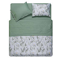 ARDESTO КПБ 2.0сп Gloria, підковдра 200х220см, простирадло 230х240см, наволочки (2) 50х70см, 100% бавовна, сатин, квіти, зелений