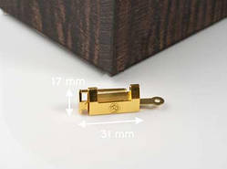 Колодка для скриньок з ключиком. Колір "золото". 31х17мм / Колодка для скриньок з ключиком. Колір "золото". 31х17мм