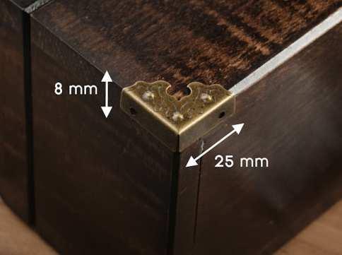 Кутник металевий. Колір "стара латунь". 25х25х8мм / Кутник металевий. Колір "стара латунь". 25х25х8мм, фото 1