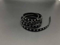 Шкіряні шнурки з зірочками. Колір чорний. 120см 7м / Шкіряні шнурки з зірочками. Колір чорний. 120см 7м