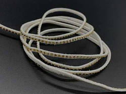 Шкіряні шнурки з камінчиками. Колір білий. 120см 3мм / Шкіряні шнурки з камінчиками. Колір білий. 120см 3мм