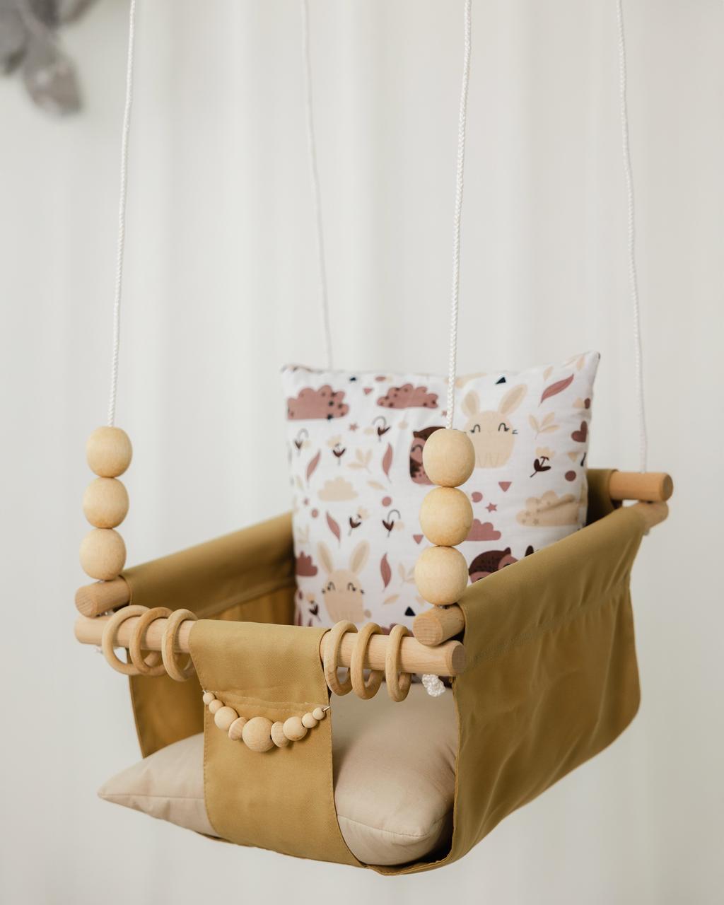 Підвісна гойдалка Затишне гніздечко, гойдалка для дітей, фото 1