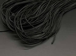 Шкіряні шнурки. Плетений. Колір чорний. 3мм / Шкіряні шнурки. Плетений. Колір чорний. 3мм