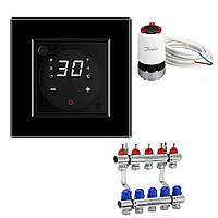 Комплект керування водяною теплою підлогою LIVOLO чорний скло (VL-C7FCQ1-D88H3142-2BP)