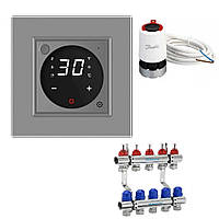 Комплект керування водяною теплою підлогою LIVOLO сірий скло (VL-C7FCQ1-D88H3142-2IP)