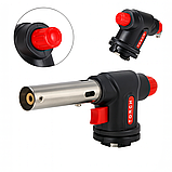 Газовий пальник TORCH 922/504 з п'єзопідпалом, для пайки, кулінарії, кемпінгу, 1300°C, балон 220 г, фото 2
