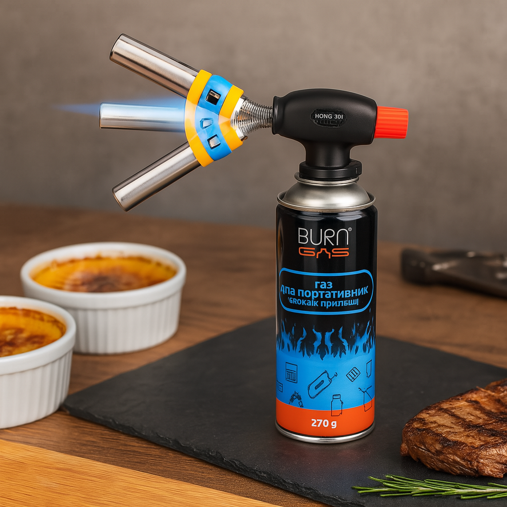 Газовий пальник Hongshi Electron з п’єзопідпалом, поворот на 360°, для побуту, кухні та туризму, фото 1