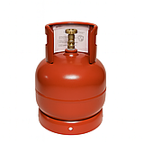 Газовий балон 12,3 л металевий Болгарія, з латунним вентилем, для побуту, кемпінгу, фудтраку, фото 2