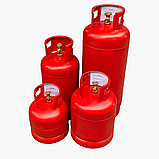 Газовий балон 12,3 л металевий Болгарія, з латунним вентилем, для побуту, кемпінгу, фудтраку, фото 3