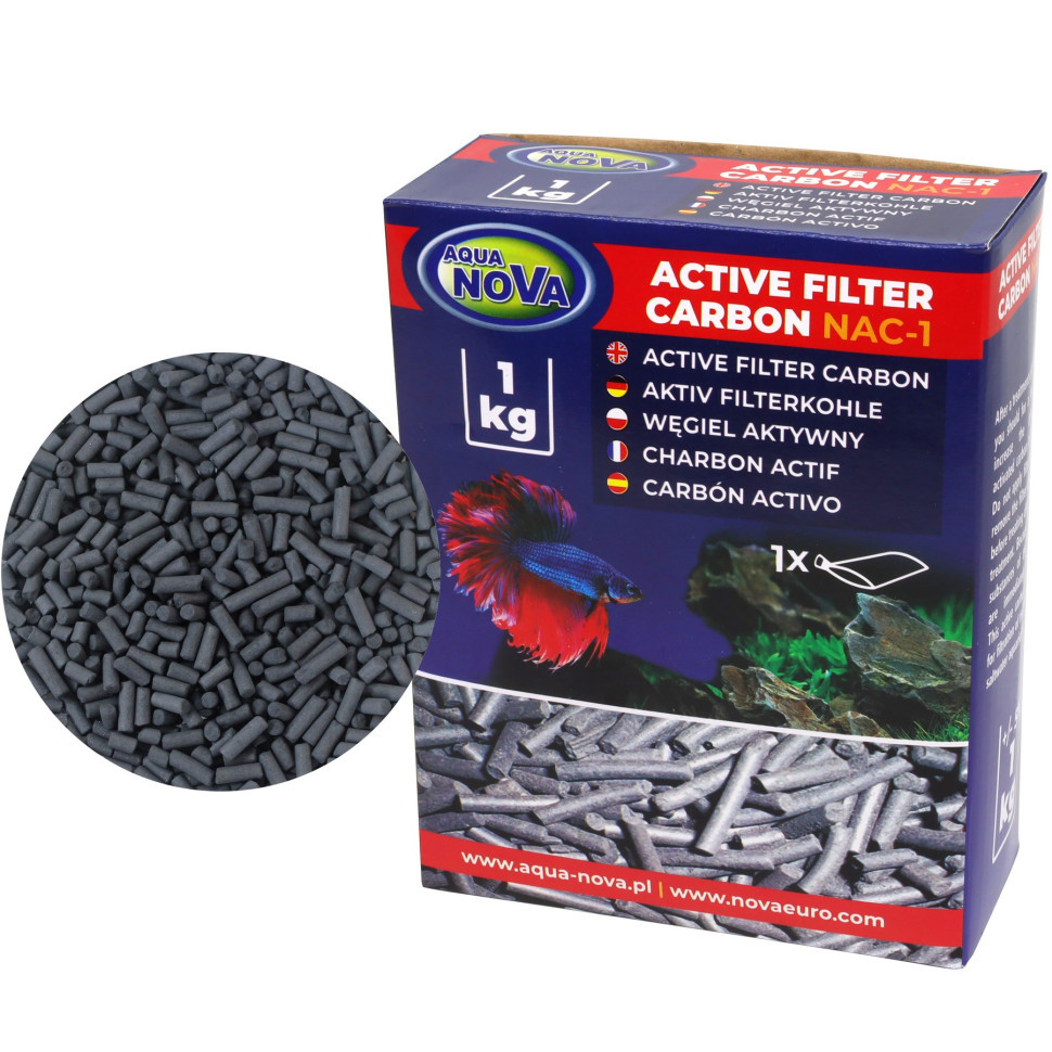 Активоване вугілля Aqua Nova Carbon 1кг (NAC-1) для акваріума з мішком, фото 1