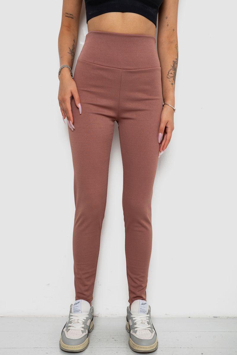Лосини однотонні у рубчик утеплені на флісі, колір сливовий, 238R605-1, фото 1