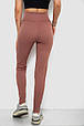 Лосини однотонні у рубчик утеплені на флісі, колір сливовий, 238R605-1, фото 4