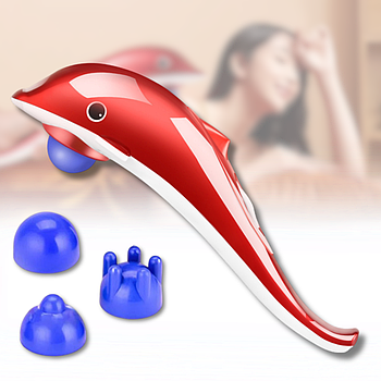 Ручний вібромасажер для тіла Дельфін з ІЧ-прогріванням та 3 насадками 30 Вт