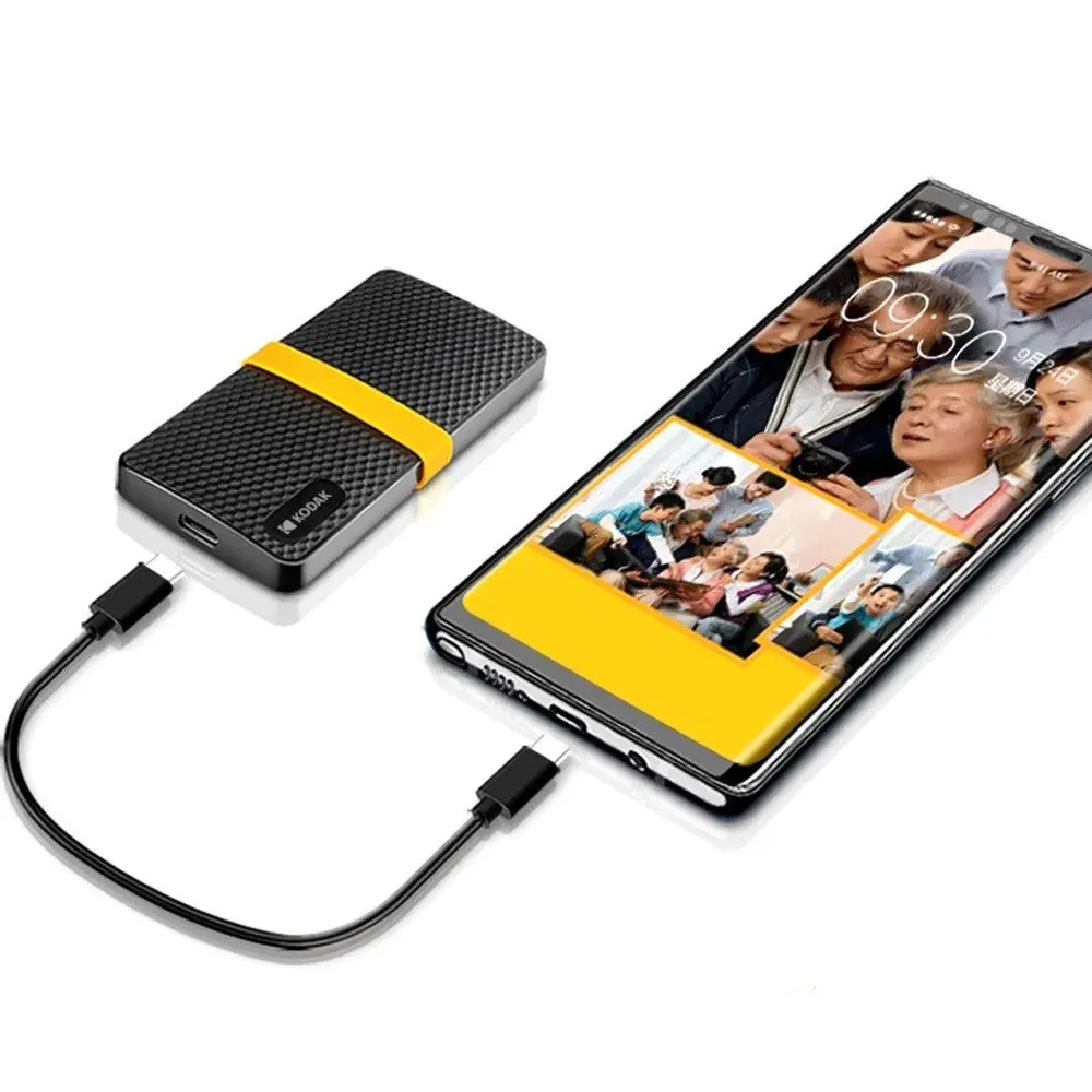 Портативний SSD Kodak X200 512 ГБ USB 3.1 Type-C — зовнішній твердотільний накопичувач для ноутбука, ПК та смартфона, фото 1