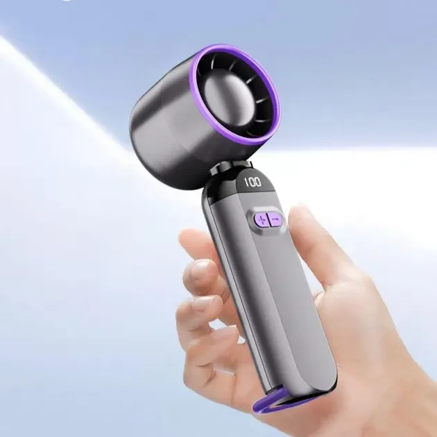 Вентилятор портативний настільний ручний Handheld fan LY-937 із вбудованим акумулятором та з цифровим дисплеєм, 5 швидкостей, фото 1