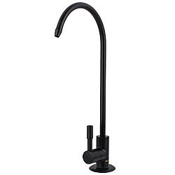 Кран для зворотного осмосу латунний Glux Lazer GLLR-55M-BB Чорний матовий