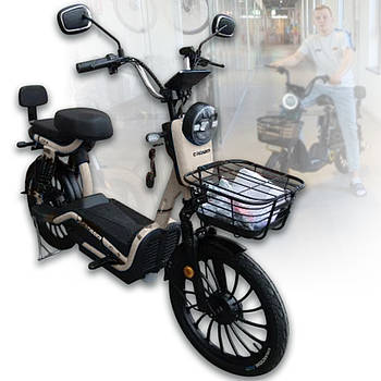 Електровелосипед двомісний з двигуном 800W і барабанними гальмами Crosser CR-3 Коричневий