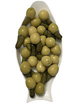 Оливки гігант Bravo Kimbo з корнішонами 1 кг., фото 4