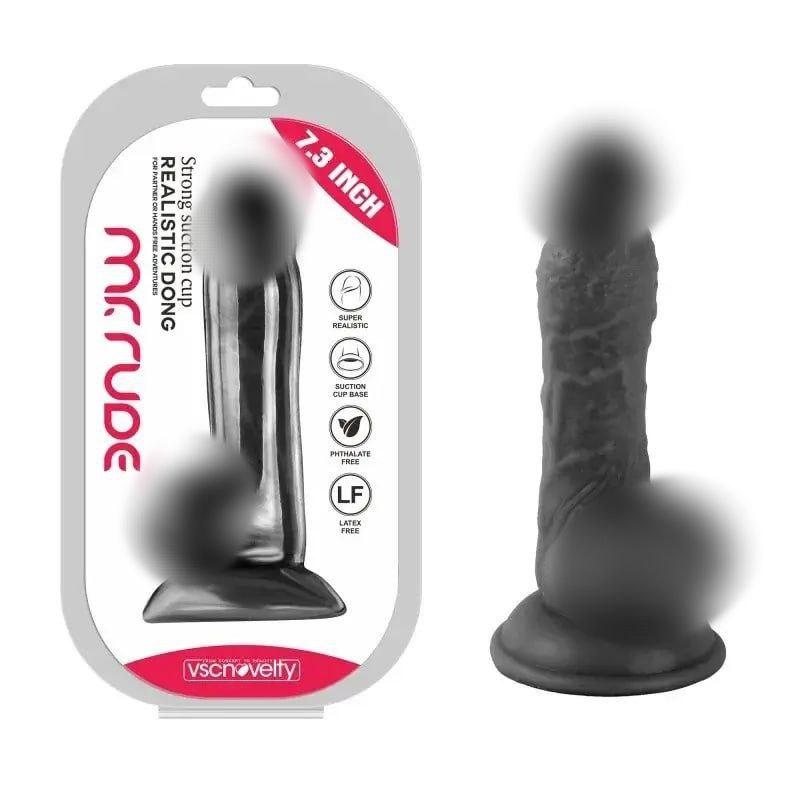 Дилдо, самотик для жінок Vscnovelty Realistic Dong Black 7.3 дюйма, фото 1