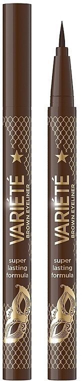 Водостійка підводка-фломастер для очей Eveline Cosmetics Variete Brown Eyeliner, 7 мл, фото 1