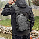 Тактична нагрудна сумка чорна з USB-вихід Dolcey рюкзак сумка через плече LG474 тактичні сумки Dolcey, фото 6