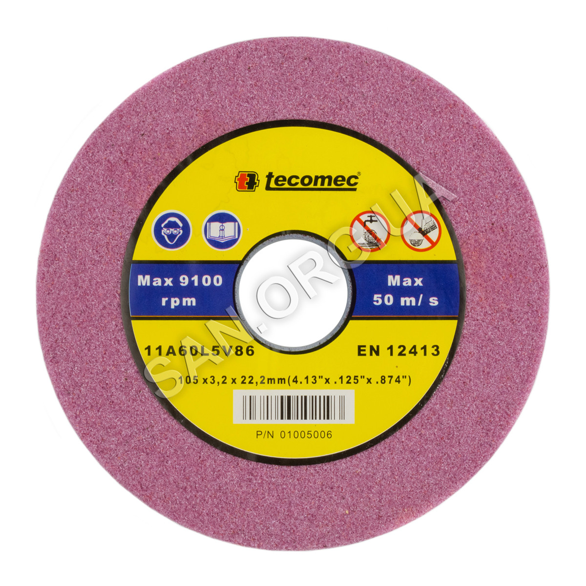 Диск для заточки цепи Tecomec 105x22x3.2 шаг .325, 3/8 Оригинал, фото 1