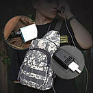 Тактична нагрудна сумка піксельна з USB Dolcey рюкзак сумка через плече LG476 тактичні сумки Dolcey, фото 4