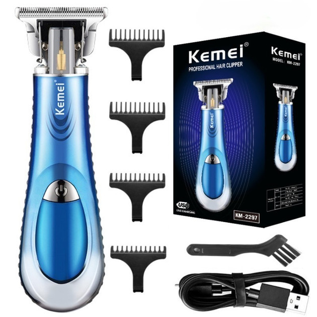 Машинка для стрижки волосся з титановими лезами KEMEI, фото 1