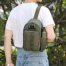 Тактична сумка рюкзак Hobart військова олива сумка на плече водонепроникна LG504 армійські сумки Hobart, фото 4