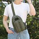 Тактична сумка рюкзак Hobart військова олива сумка на плече водонепроникна LG504 армійські сумки Hobart, фото 6