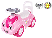 Каталка Автомобіль ТехноК 6658 для дівчаток з музичним кермом та багажником, від 3 років, рожевий