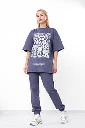 Літній яскравий комплект жіночий костюм, футболка, штани