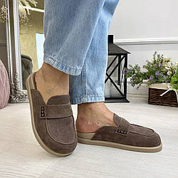 Сабо клоги жіночі замшеві. Колір візон