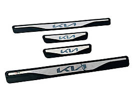 Накладки на пороги Kia Sorento I 2002-2009 (хром-пласт) TAN24