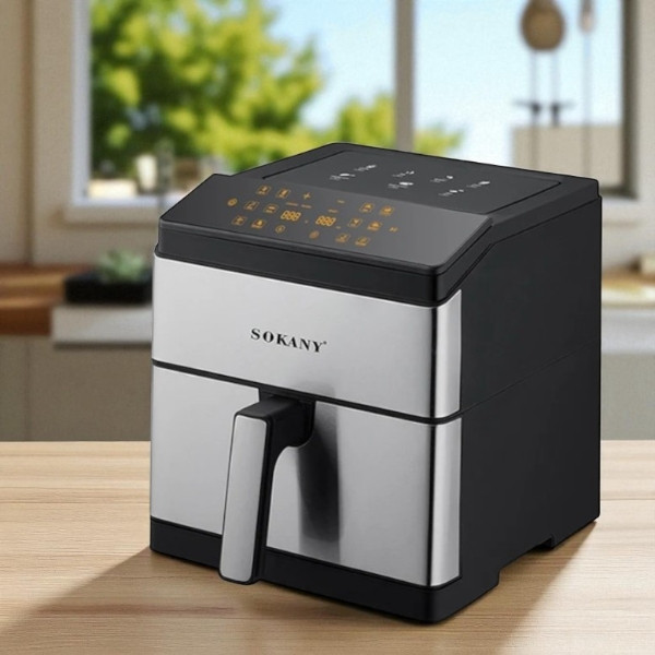 Аерофритюрниця 9,5л 2200Вт Sokany SK-10044 Чорна з сірим, фото 1
