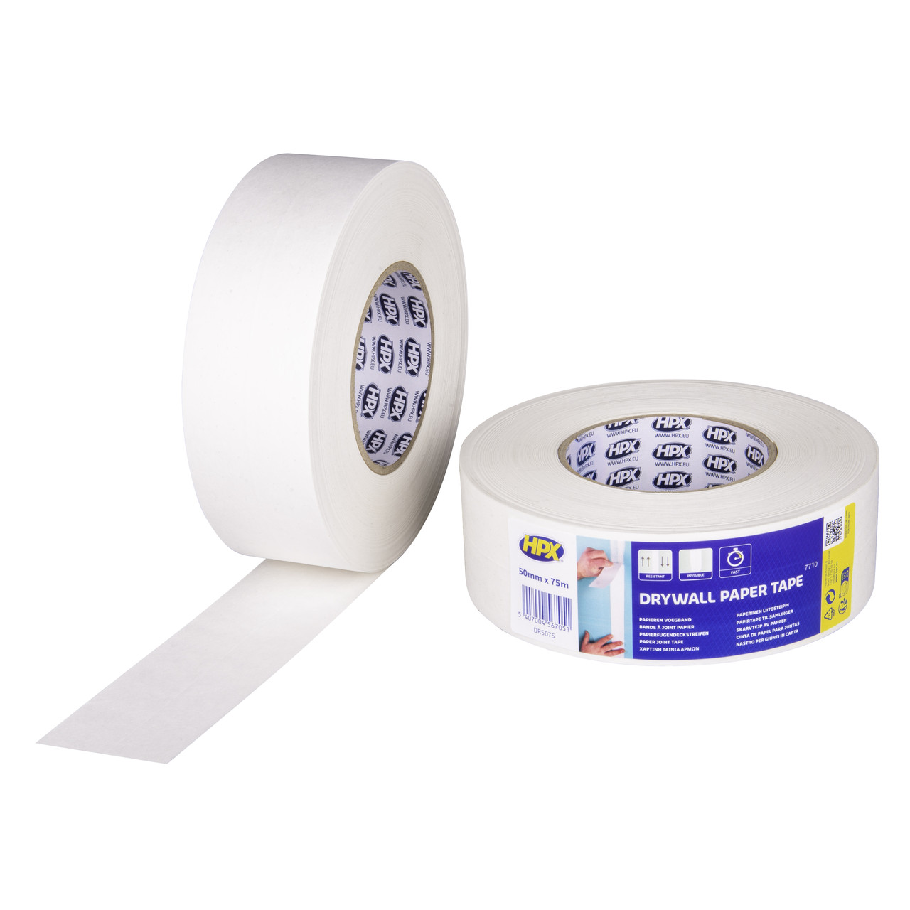 Паперова стрічка для швів гіпсокартону - 50мм х 75м - DRYWALL PAPER TAPE, фото 1