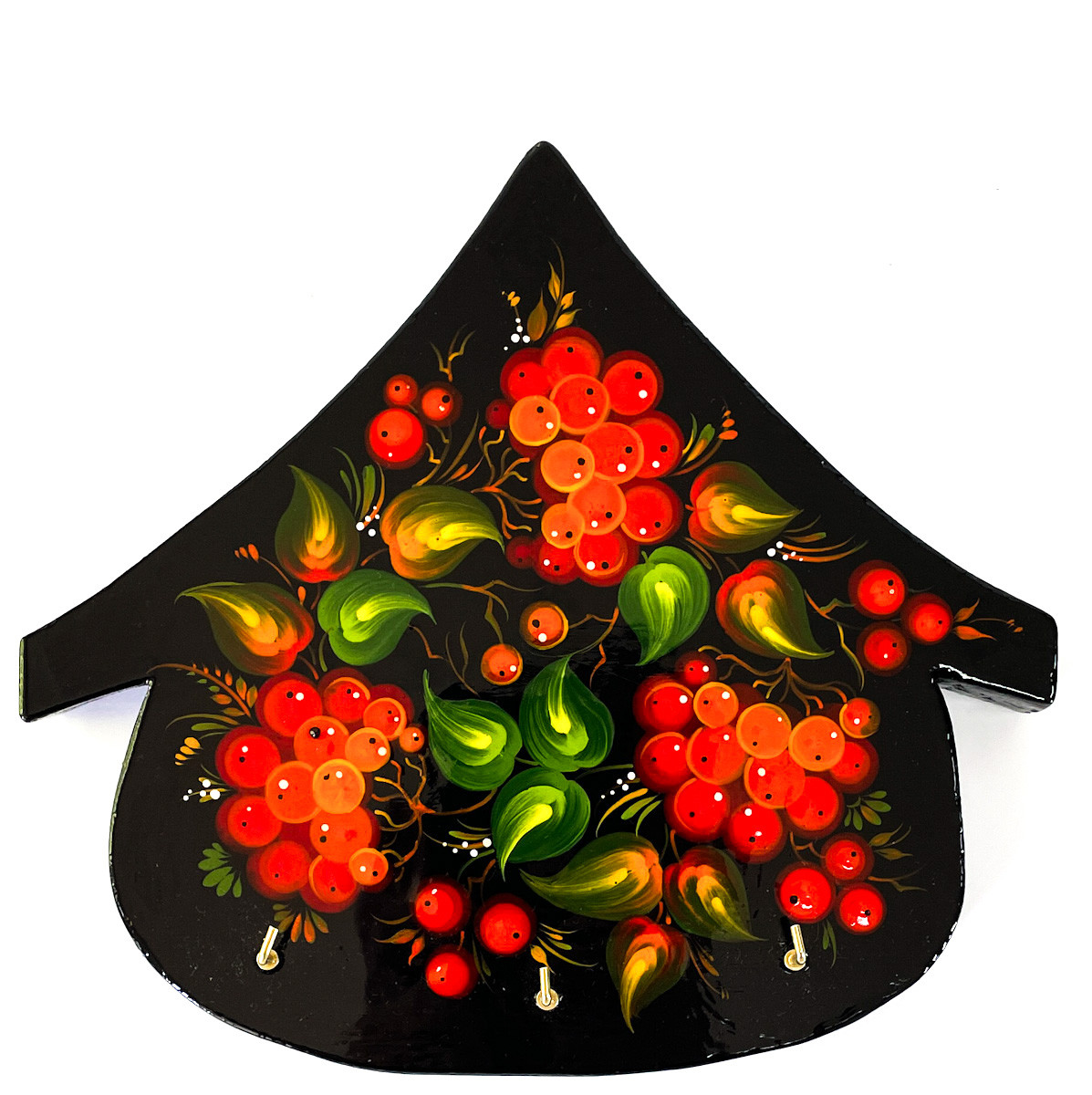 Ключниця Петриківський розпис ручної роботи з дерева 20х18,5х1,5 см КАЛИНА Український сувенір, фото 1