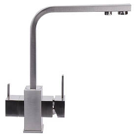 Змішувач для кухні під осмос Globus Lux GLLR-0111-8-STSTEEL на Гайці, латунь, Сталевий колір