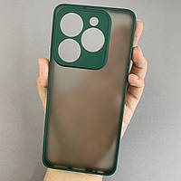 Чохол для Tecno Spark Go 2024 BG6 напівпрозорий матовий з кольоровими бортами на техно спарк го 2024 зелений tcb