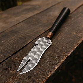 Вилка-ніж для шашлику ЕЛІТ SKK463: нержавіюча сталь, бук, бронза, відкривалка, для пікніка